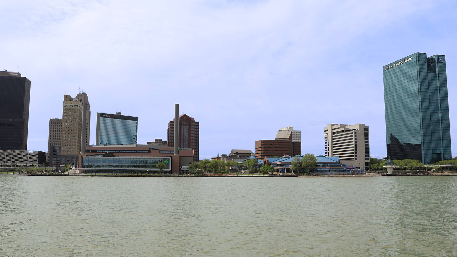 Brown Waters Of Maumee River In Toledo, Ohio