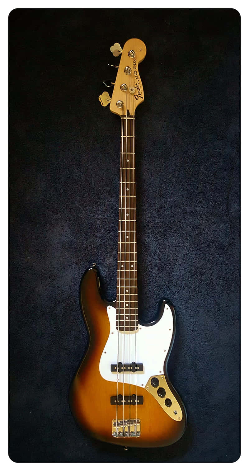 Brown White Bass Guitar