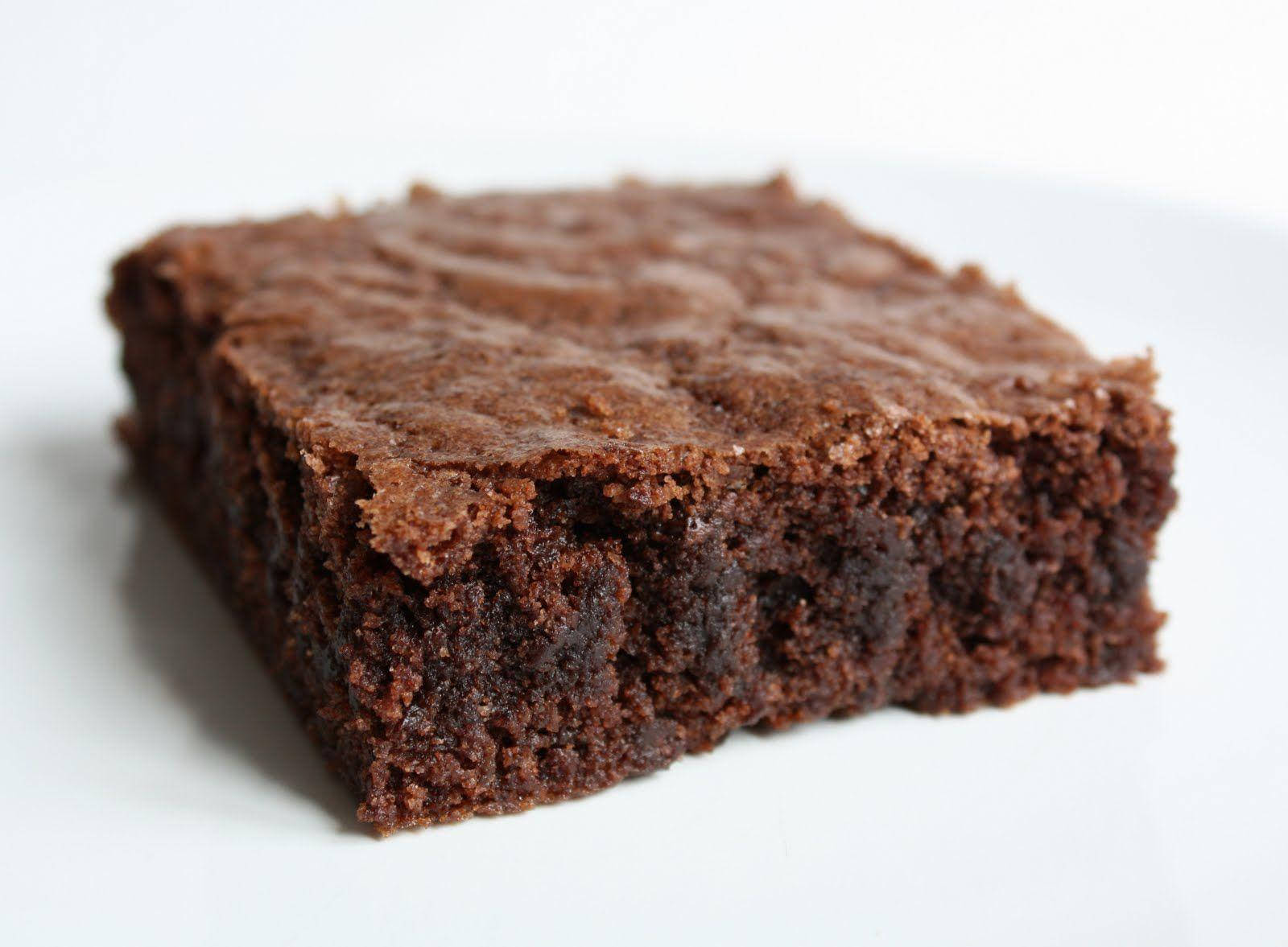 Brownie With Crusty Chocolate Background