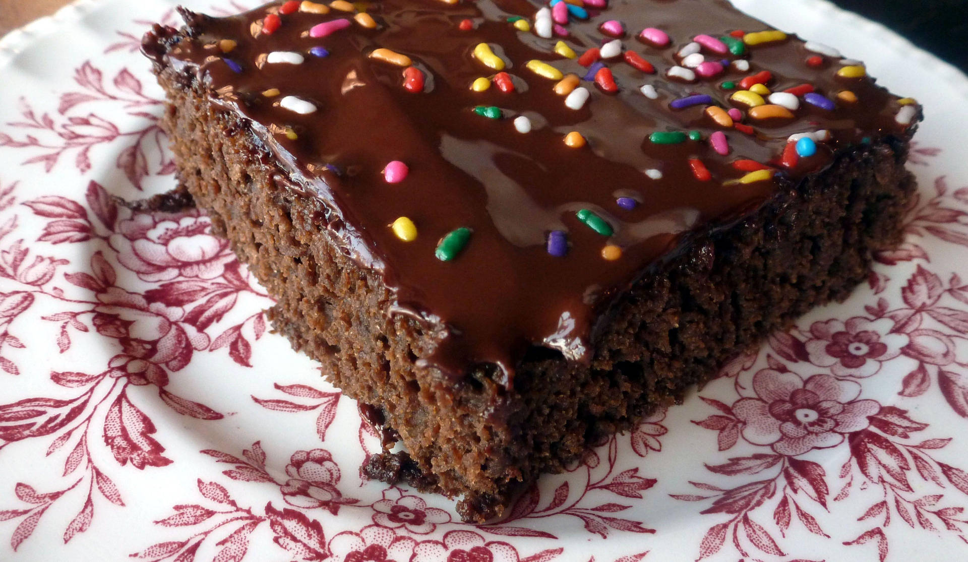 Brownies With Candy Sprinkles Background