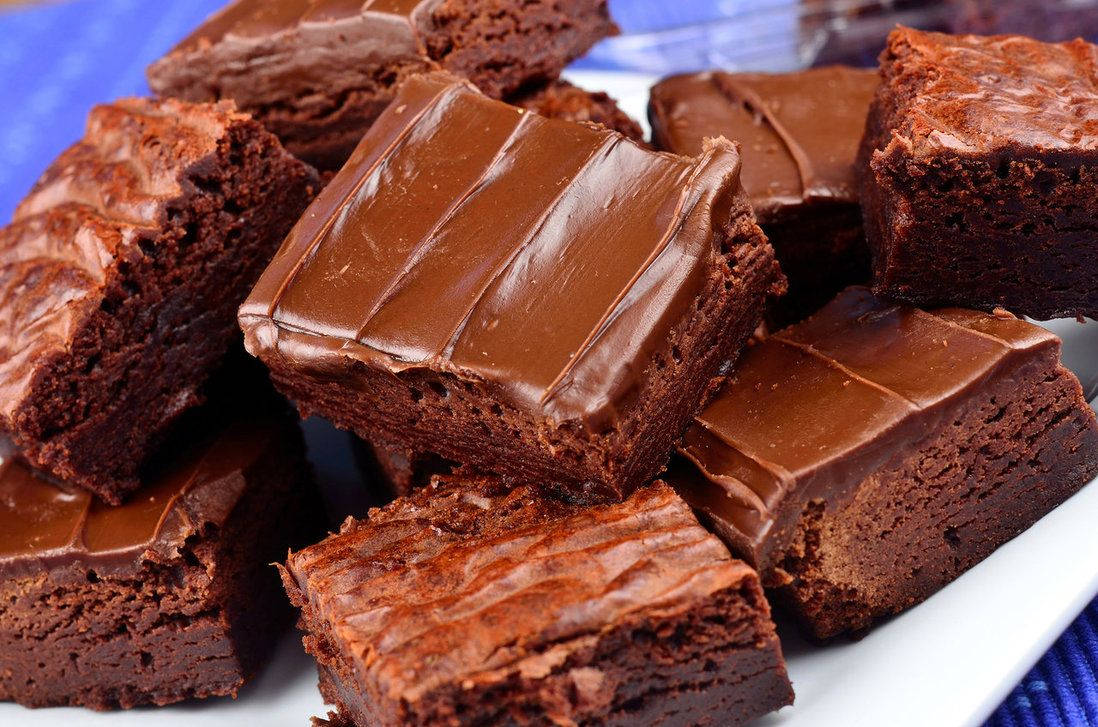 Brownies With Choco Spread Background