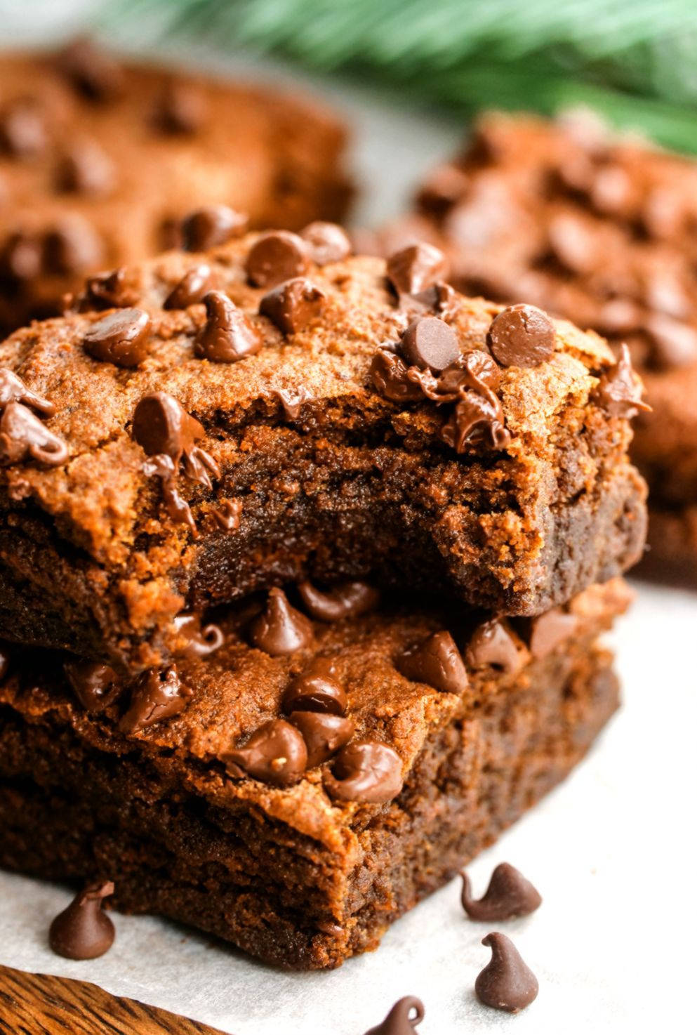 Brownies With Moist Chocolate Background