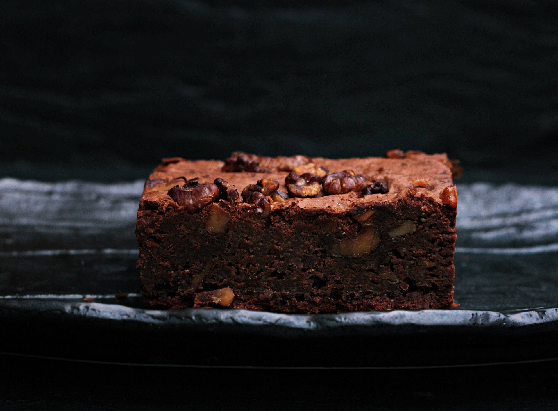 Brownies With Nuts Background