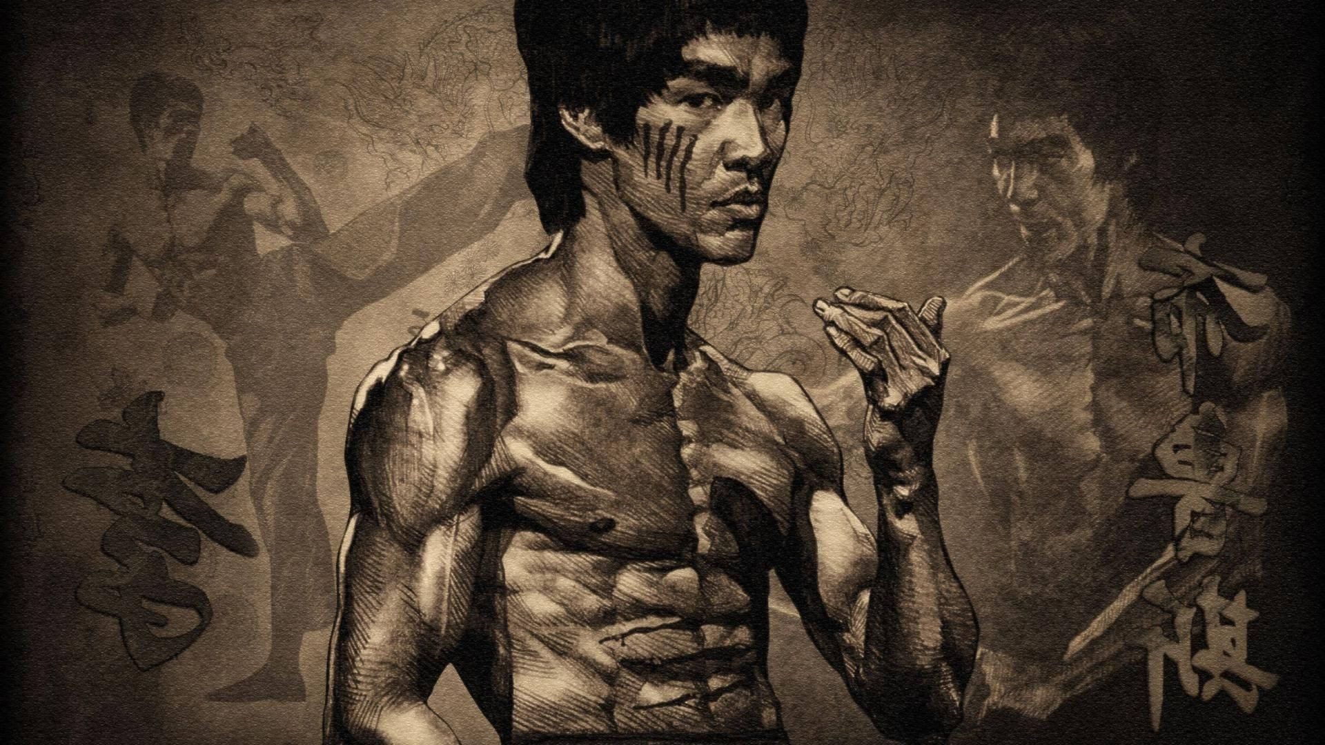 Bruce Lee, The Embodiment Of Courage And Strength Background