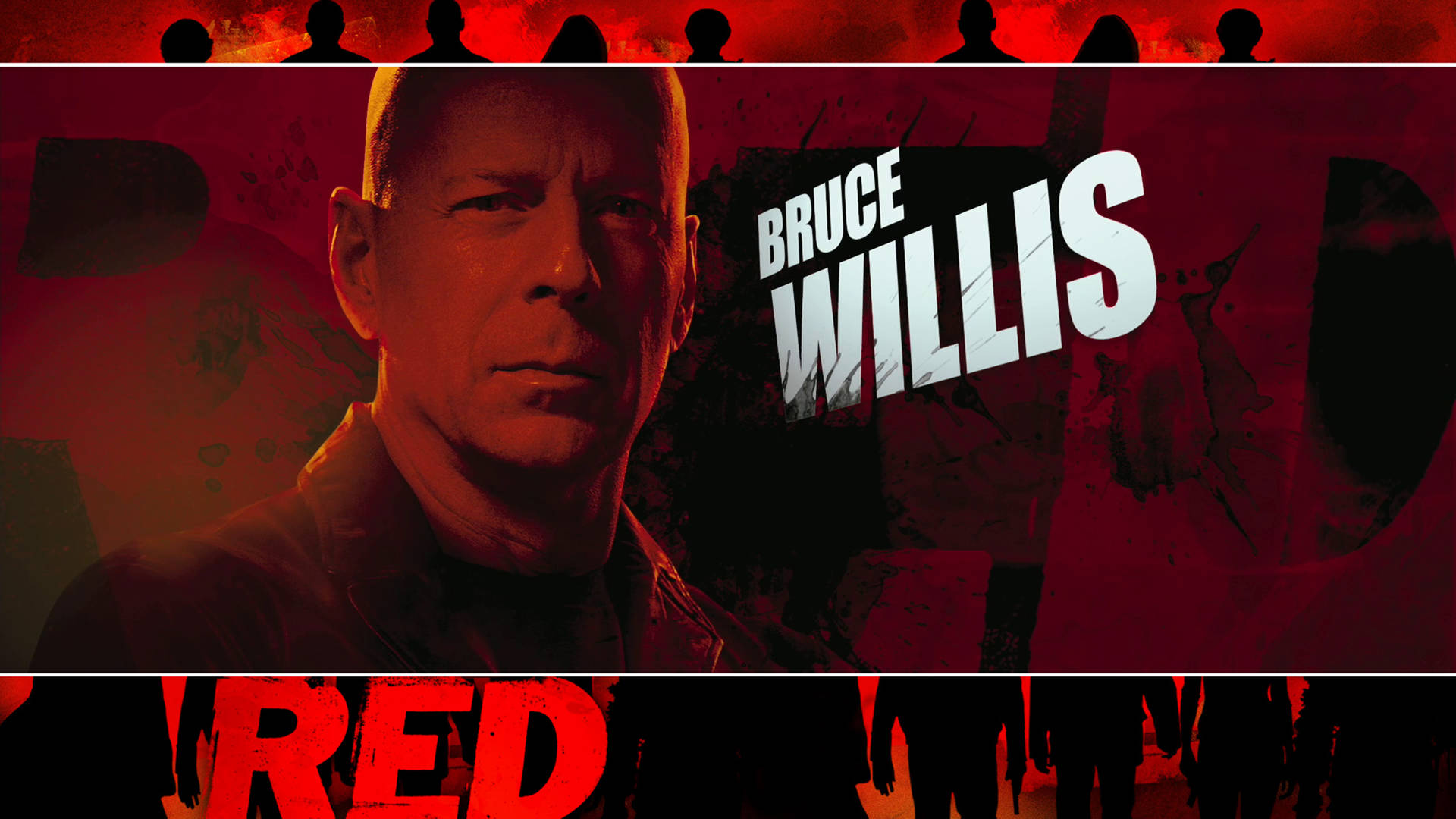 Bruce Willis Red Aesthetic Background