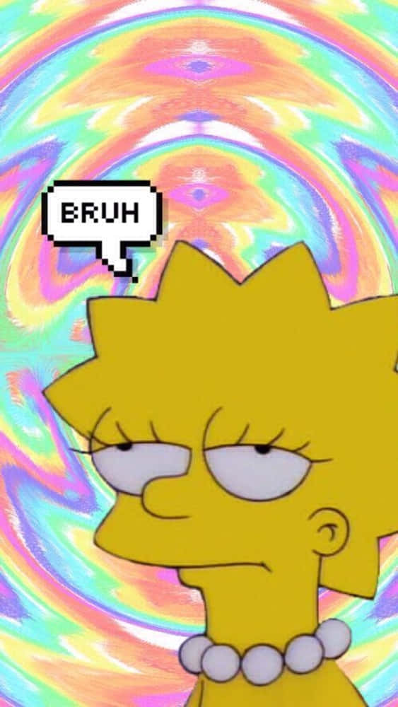 Bruh Reaction With Lisa Simpsons Background
