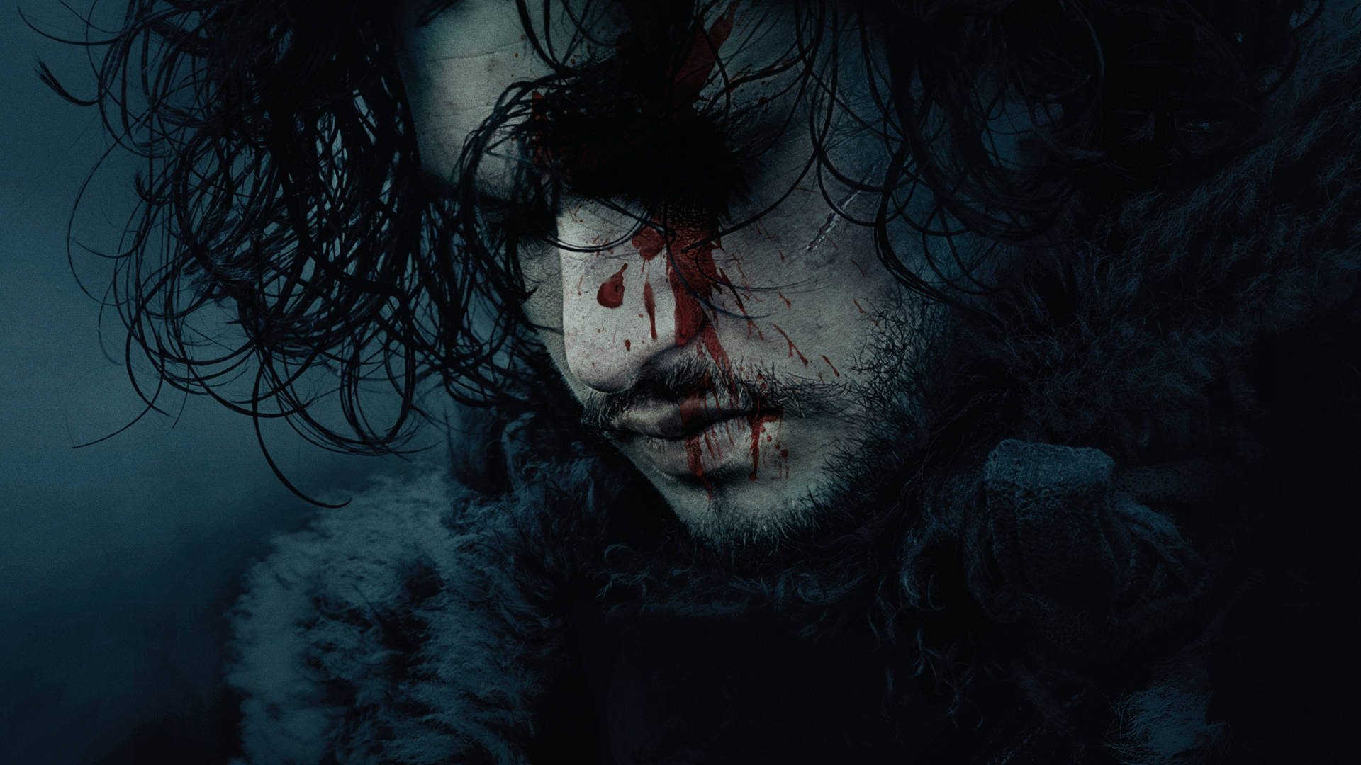 Bruised Face Jon Snow Game Of Thrones Background