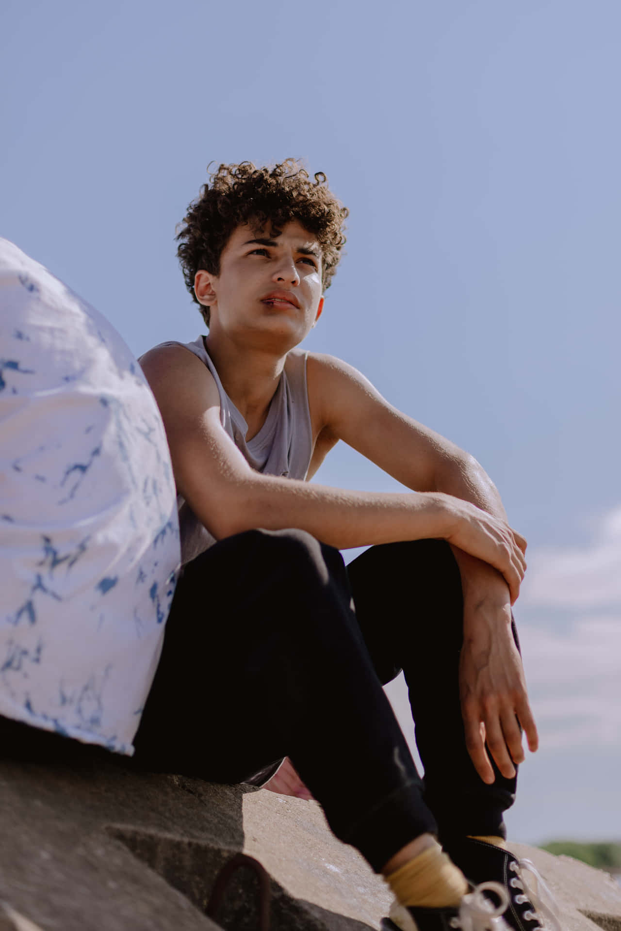 Bruised Man Sitting Down