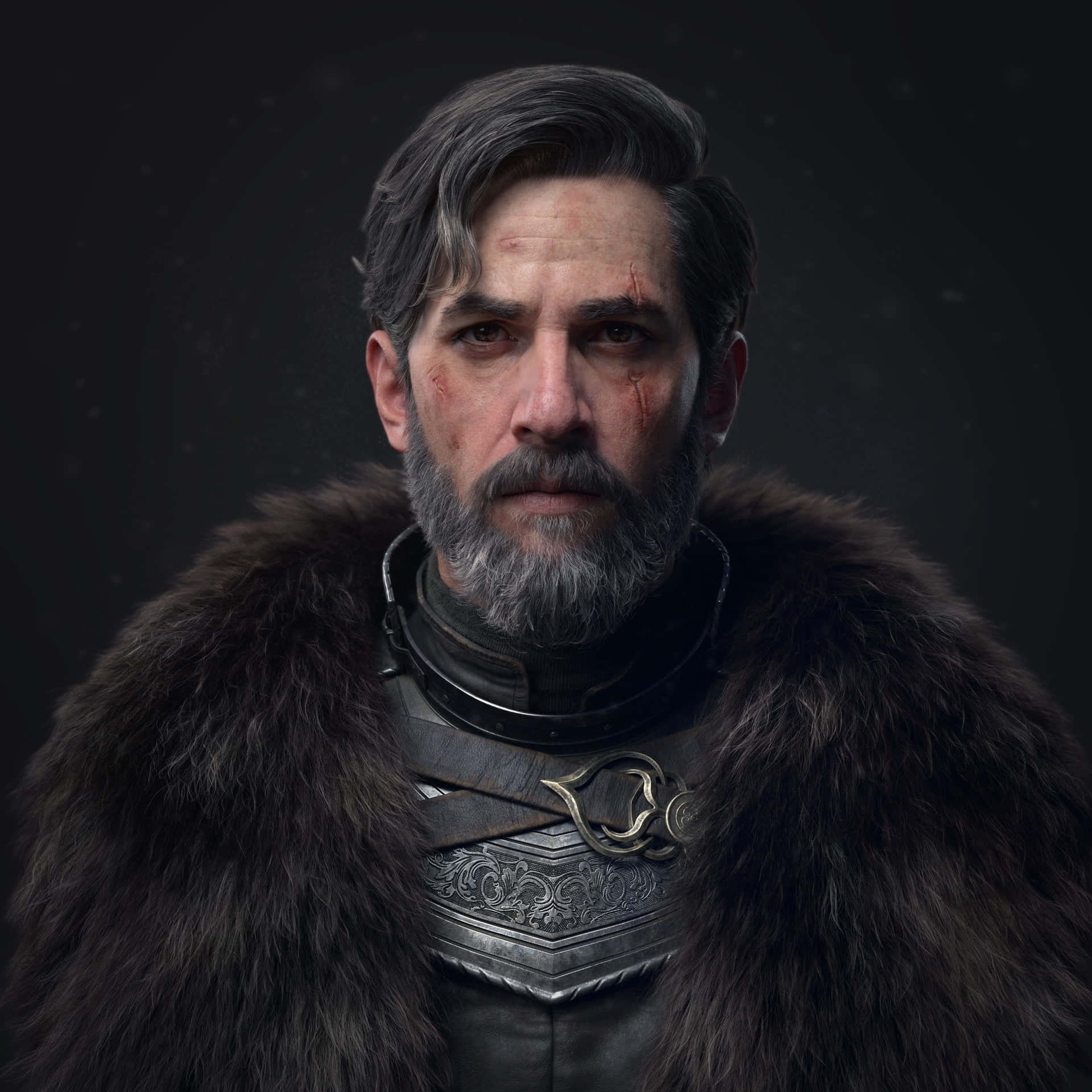 Bruised Man With Fur Coat Background