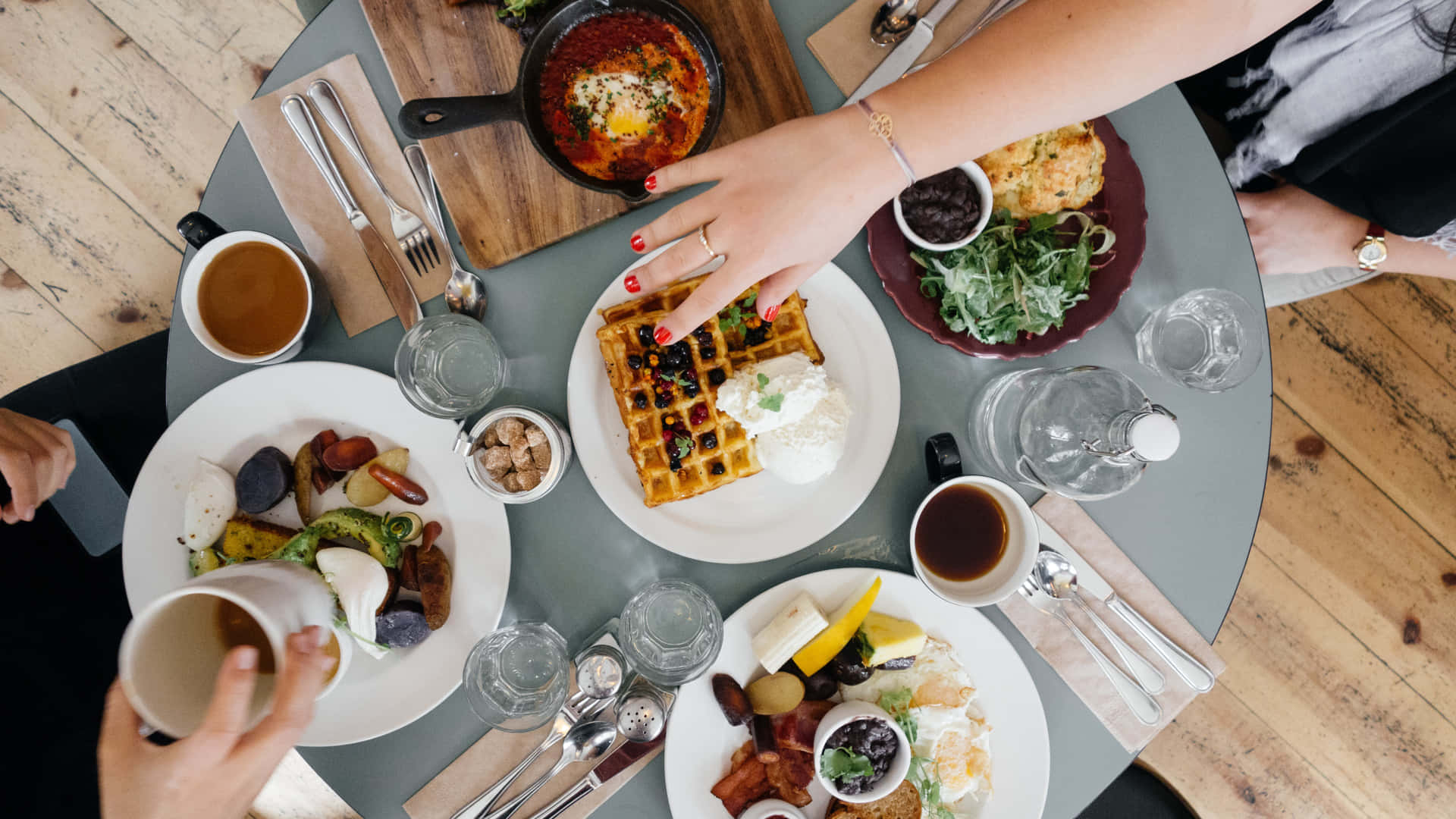 Brunch Gathering Top View Background