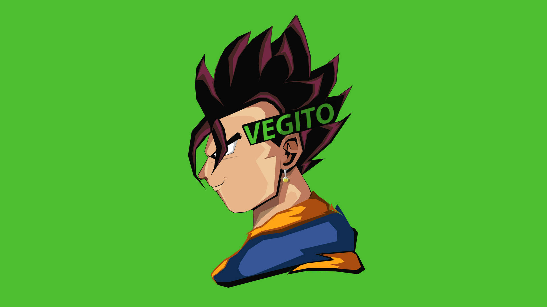 Brunette Vegito Green Background