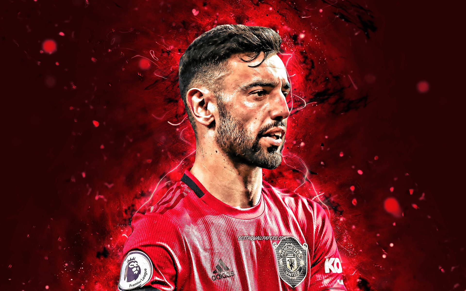 Bruno Fernandes Aesthetic Red Background