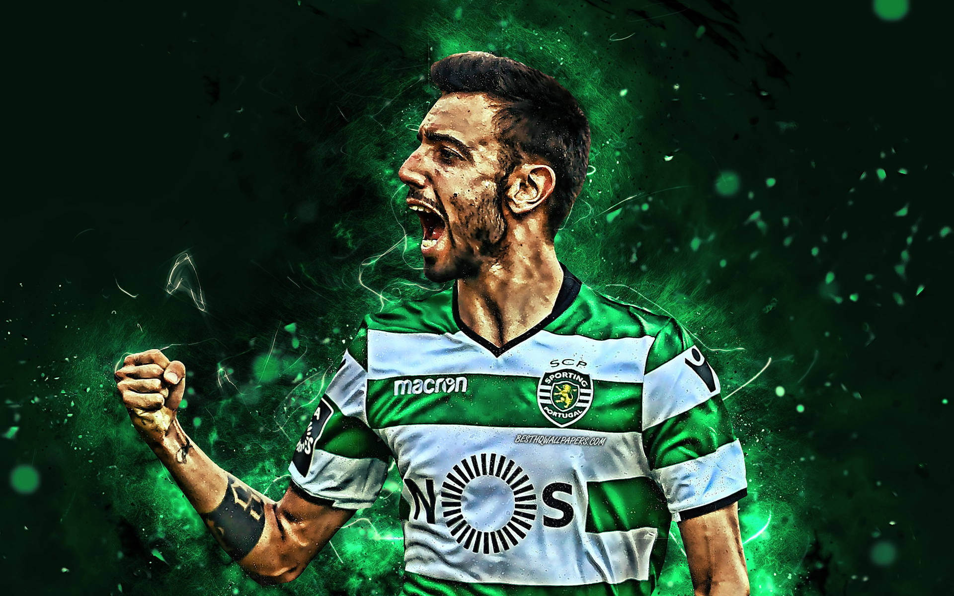 Bruno Fernandes Fist Pump Background