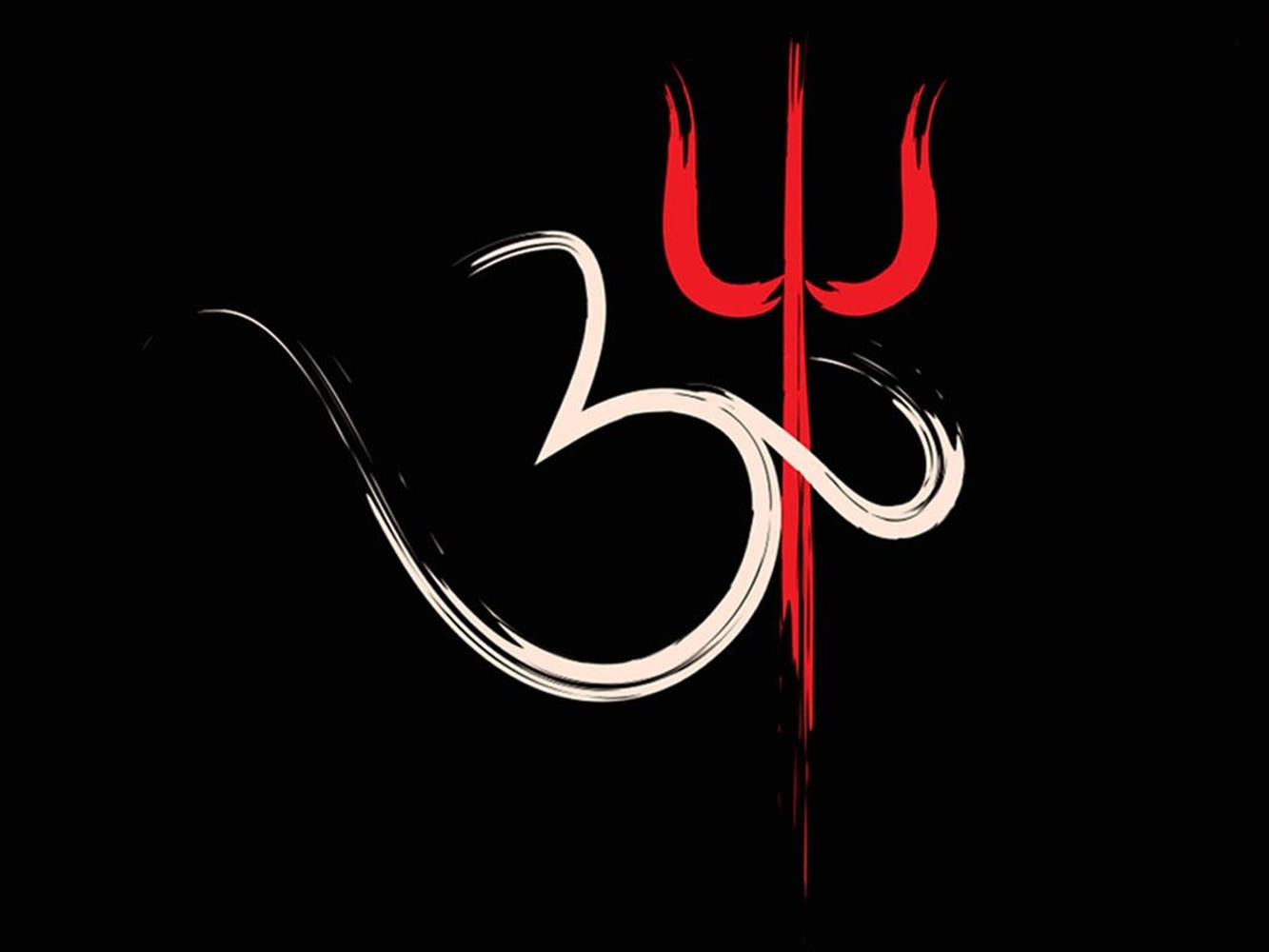 Brushstroke Trishul Symbol Background