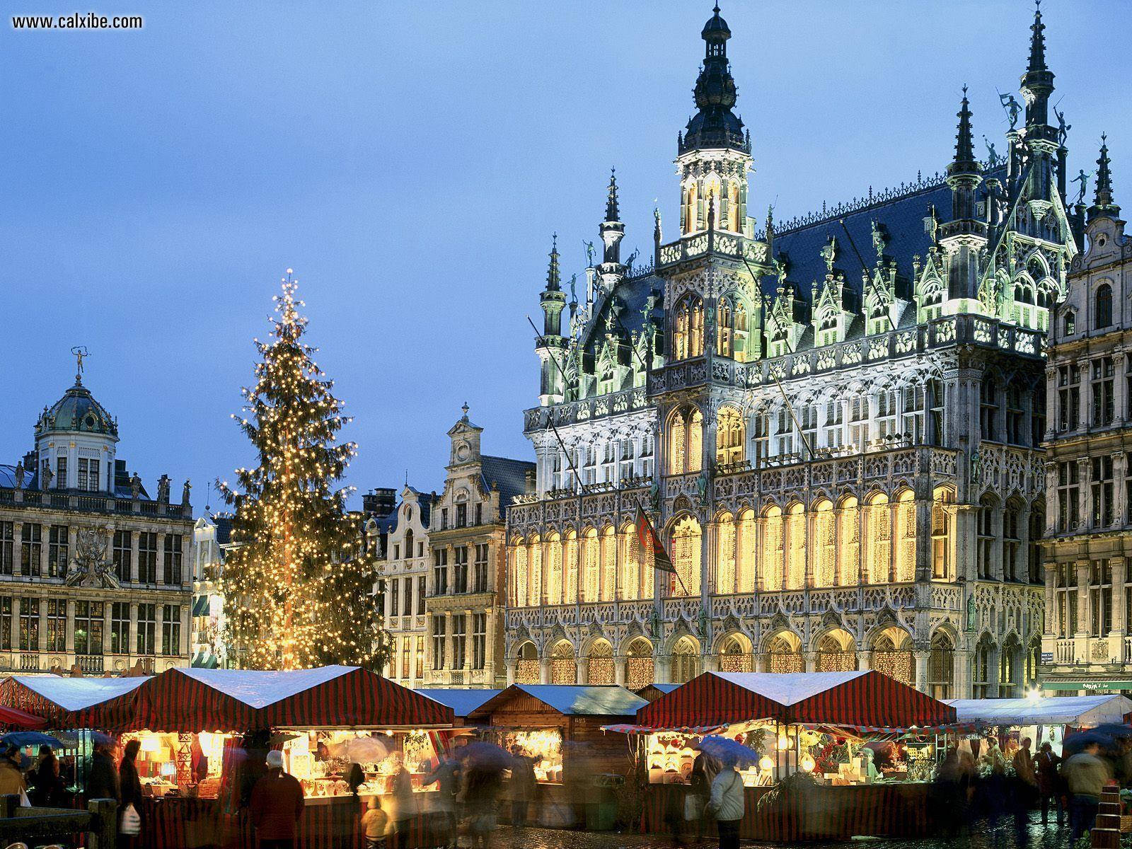 Brussels Christmas Market Background