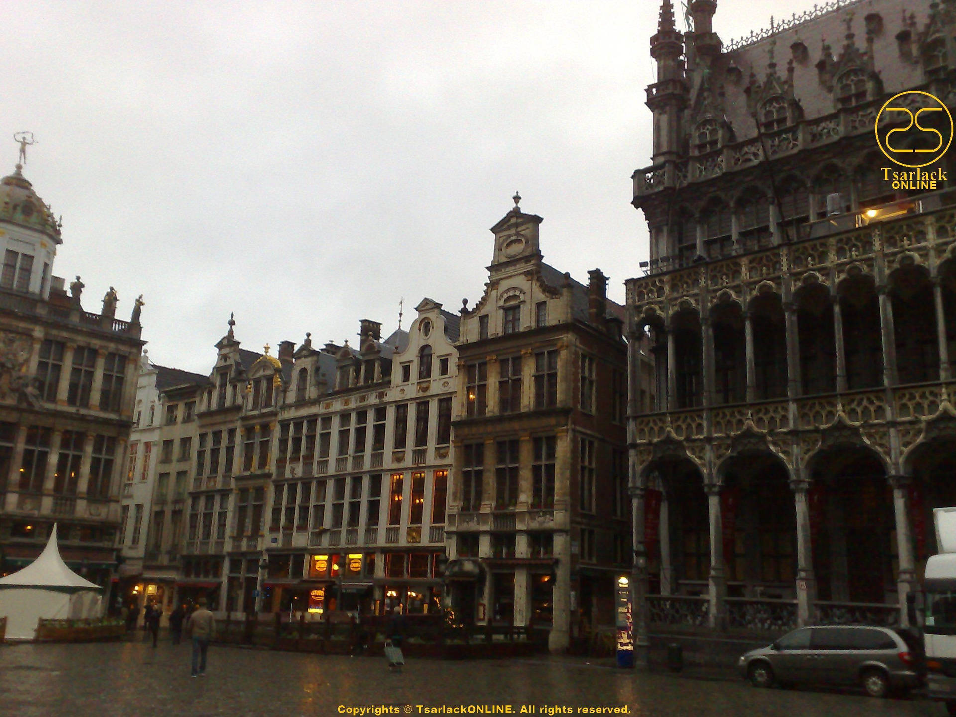 Brussels Raining City Background