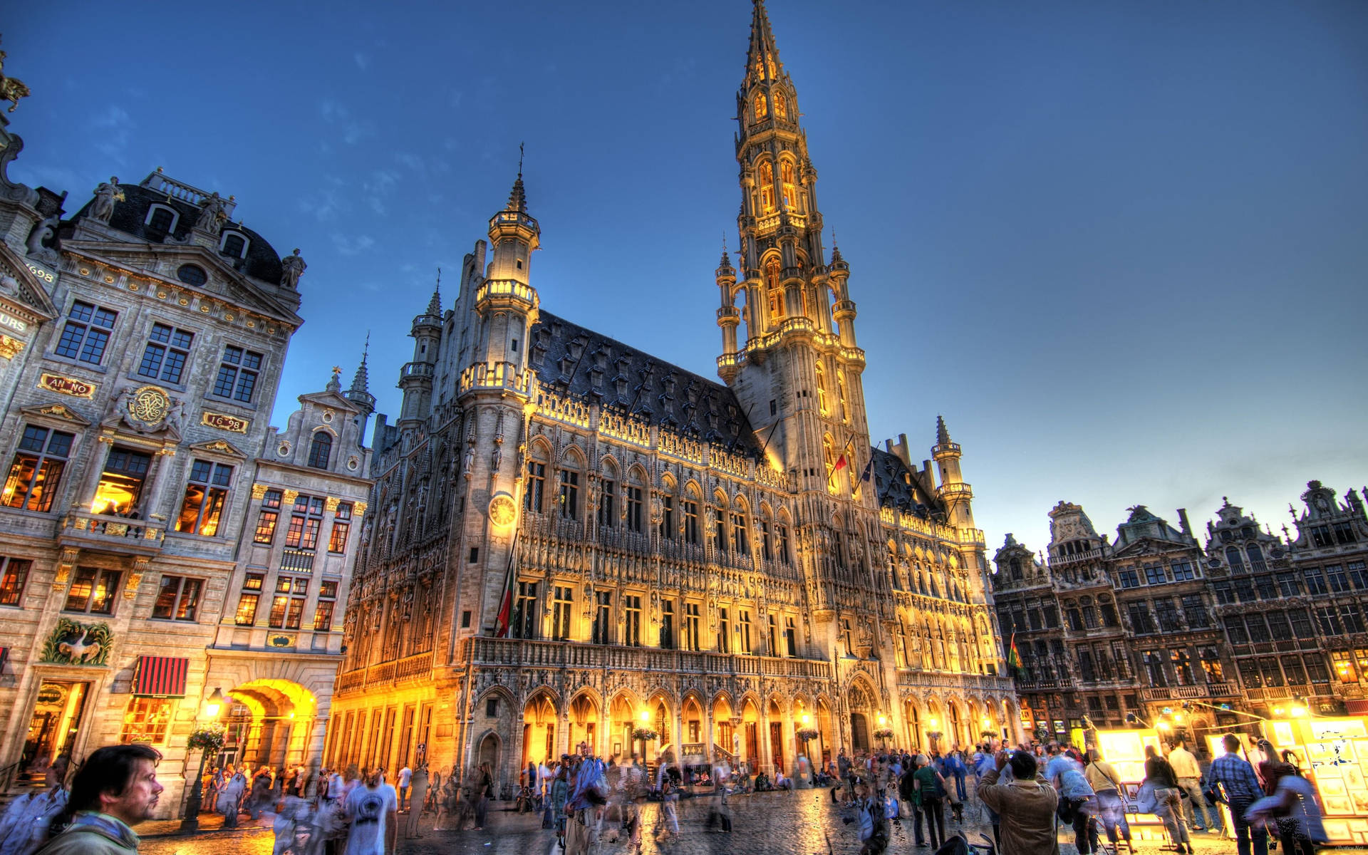 Brussels Winter Night Background