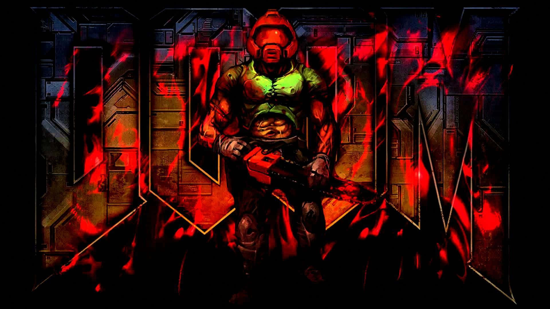 Brutal Doom Video Game Red Background