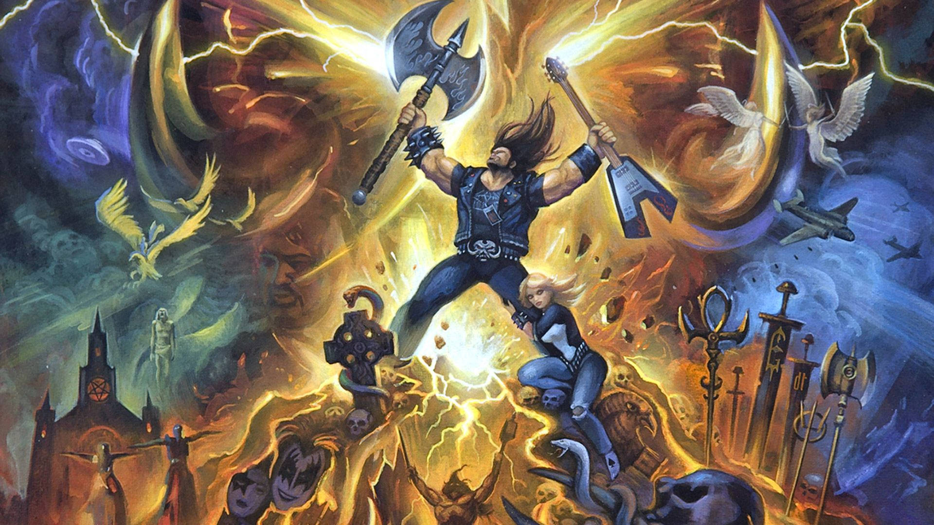 Brutal Legend Comic Lightning Background