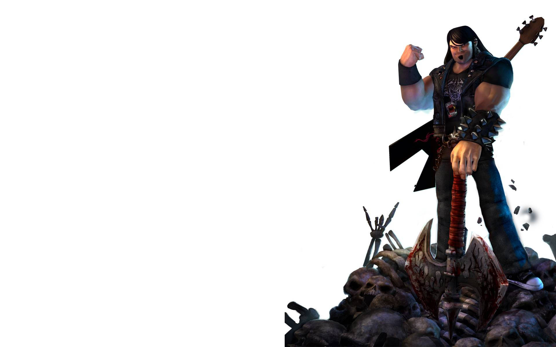 Brutal Legend Eddie Riggs With Skulls Background
