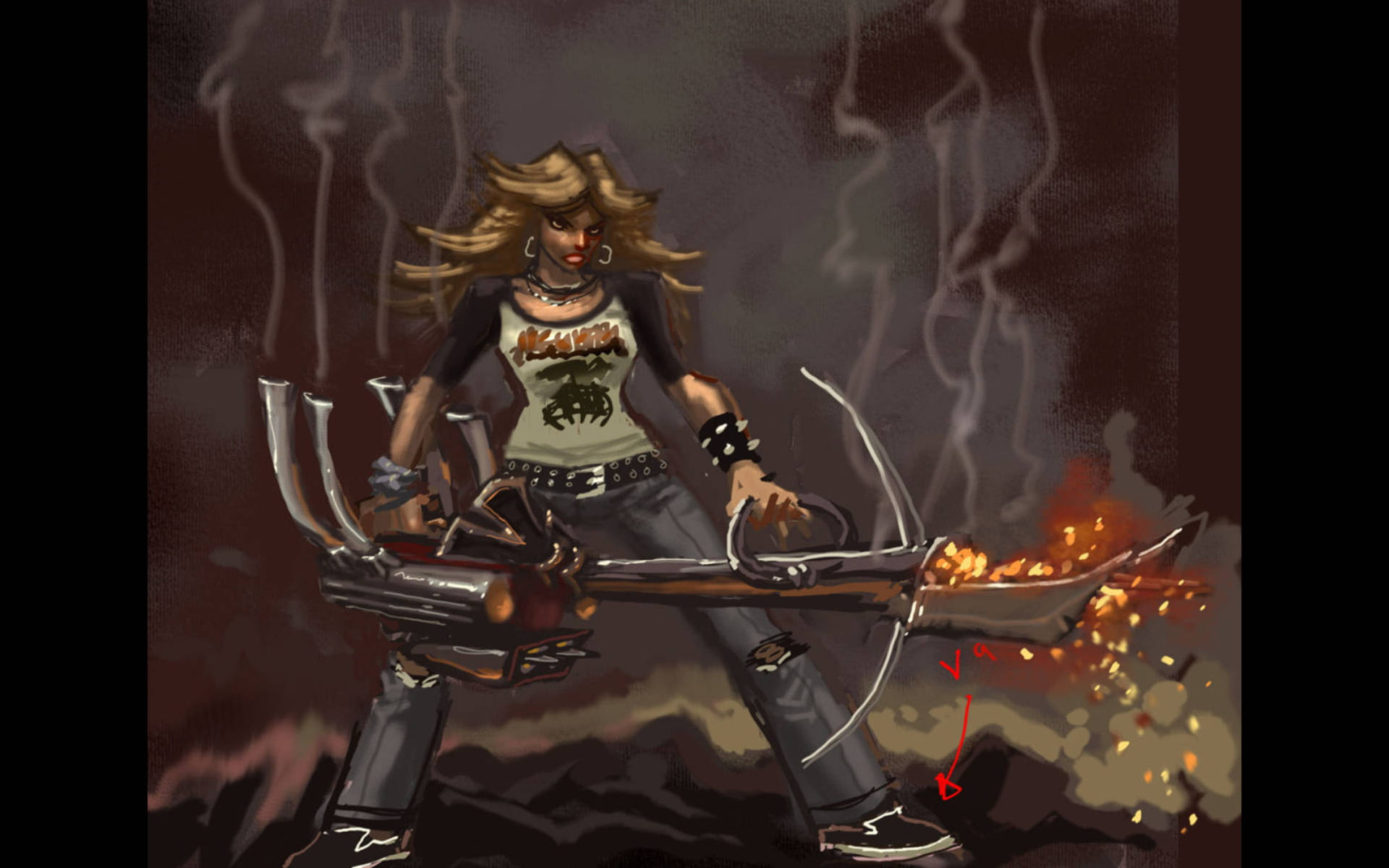 Brutal Legend Razor Girl Comic Background