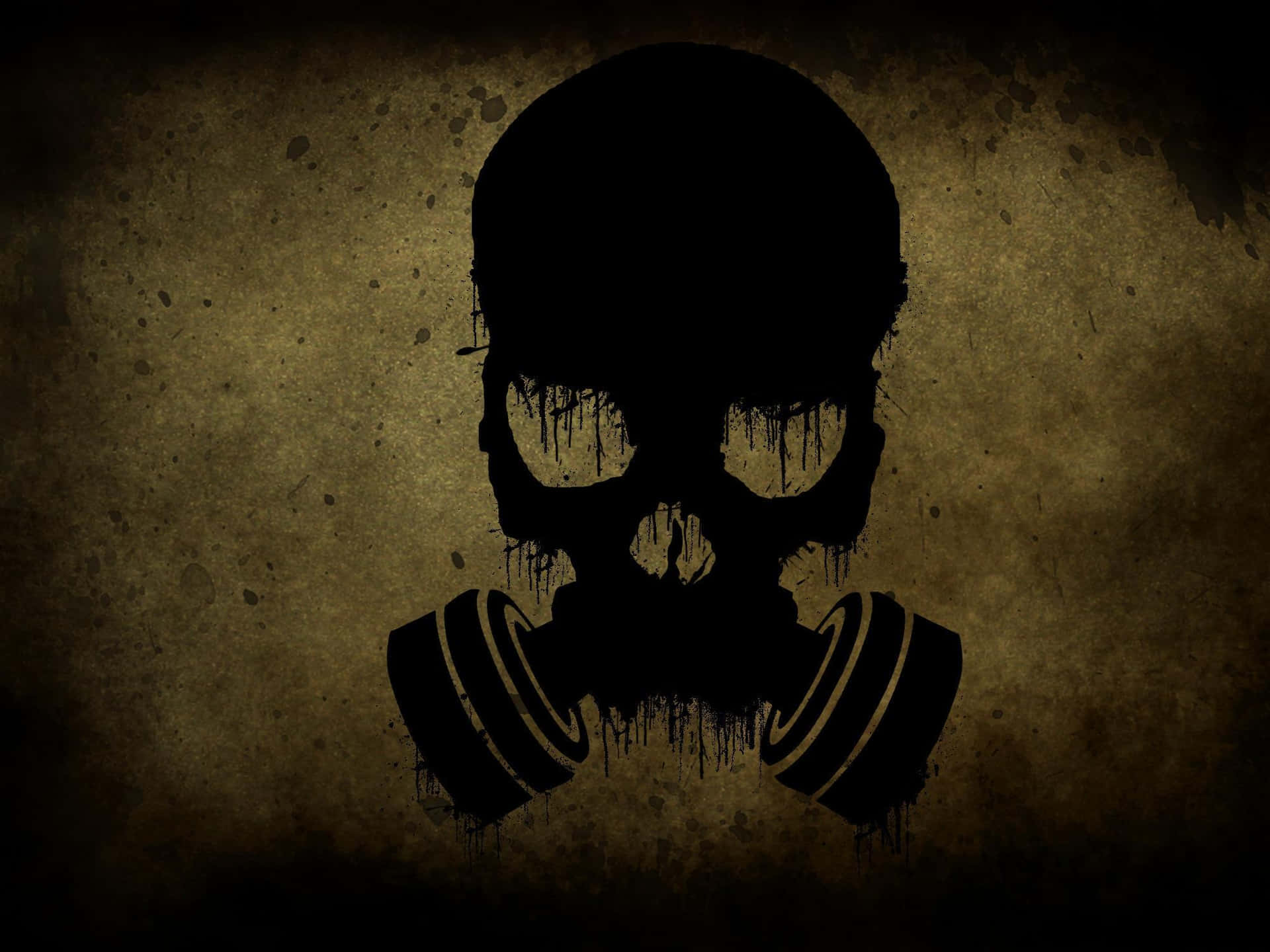 Brutal Skeleton Gas Mask Background