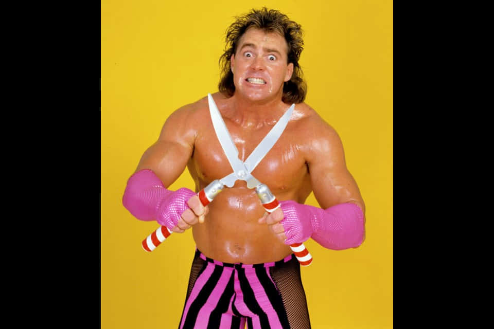 Brutus Beefcake Wrestler Posewith Shears
