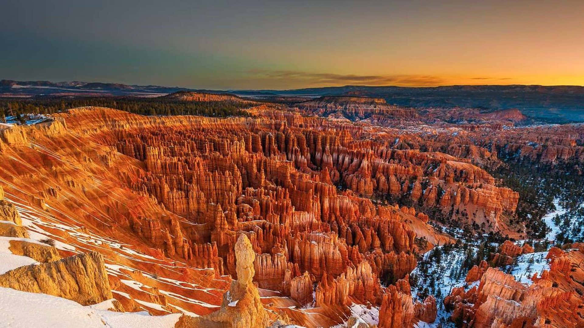 Bryce Canyon National Park Amphitheater Twilight Background