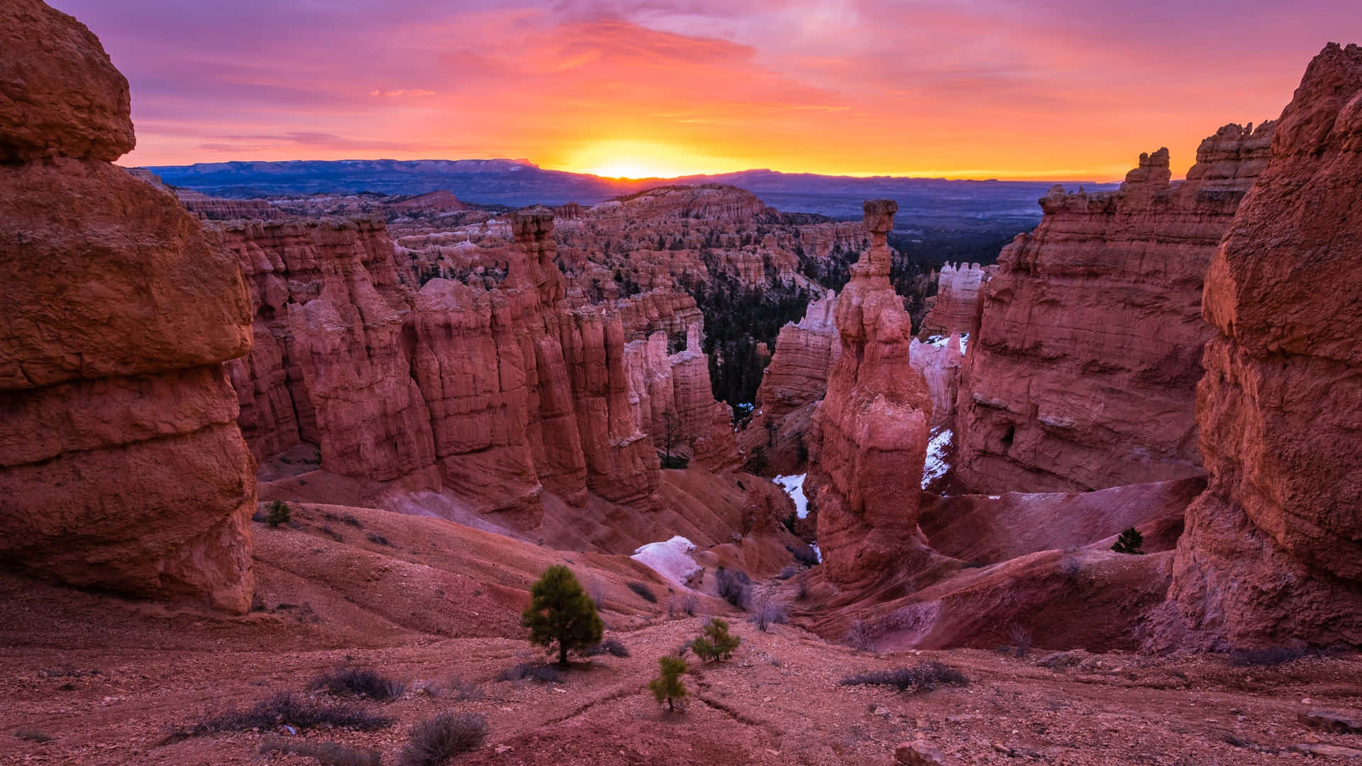 Bryce Canyon National Park Sunset Background