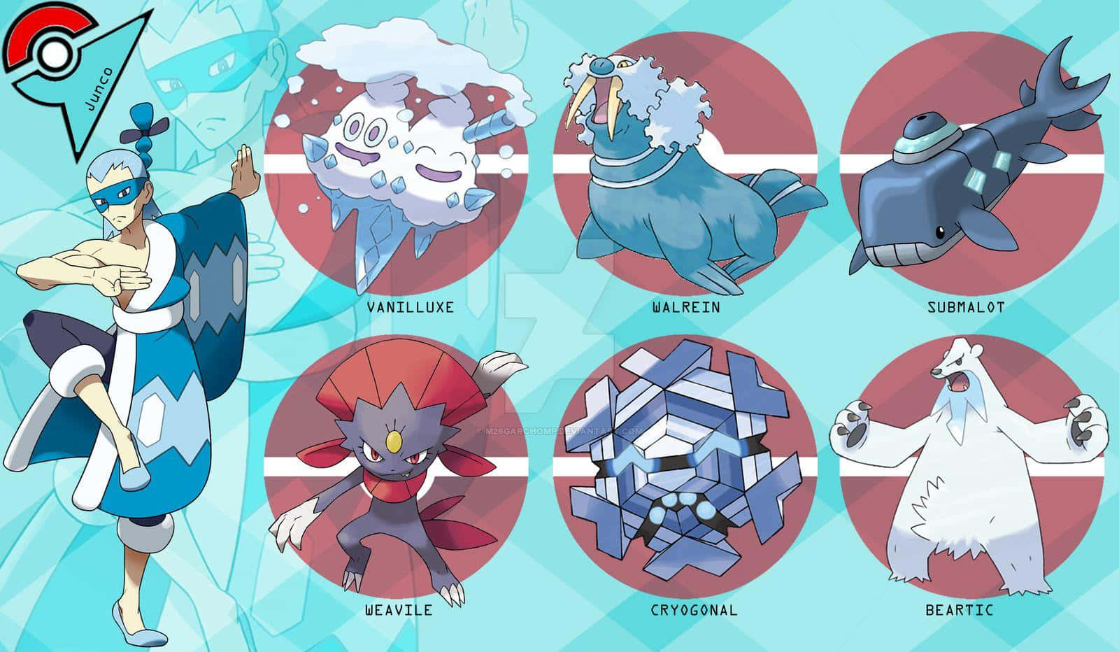 Brycen With Vanilluxe And Ice Type Pokemon Background