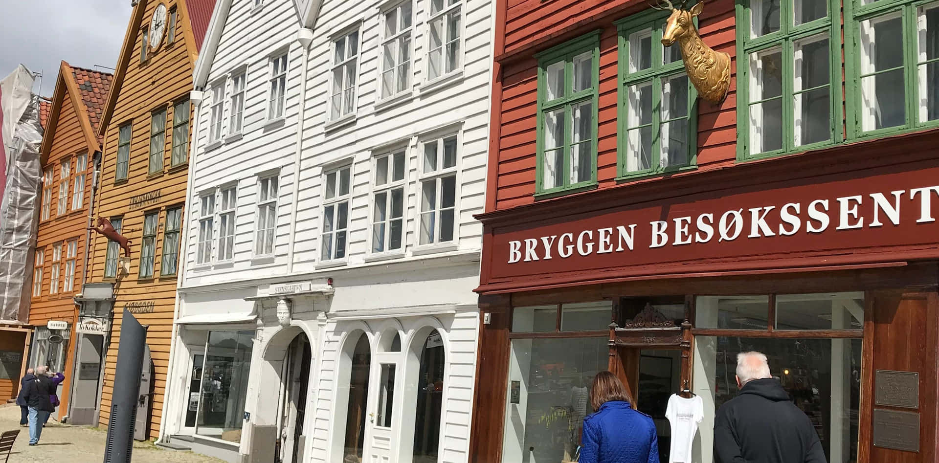 Bryggen Street View Norway Background