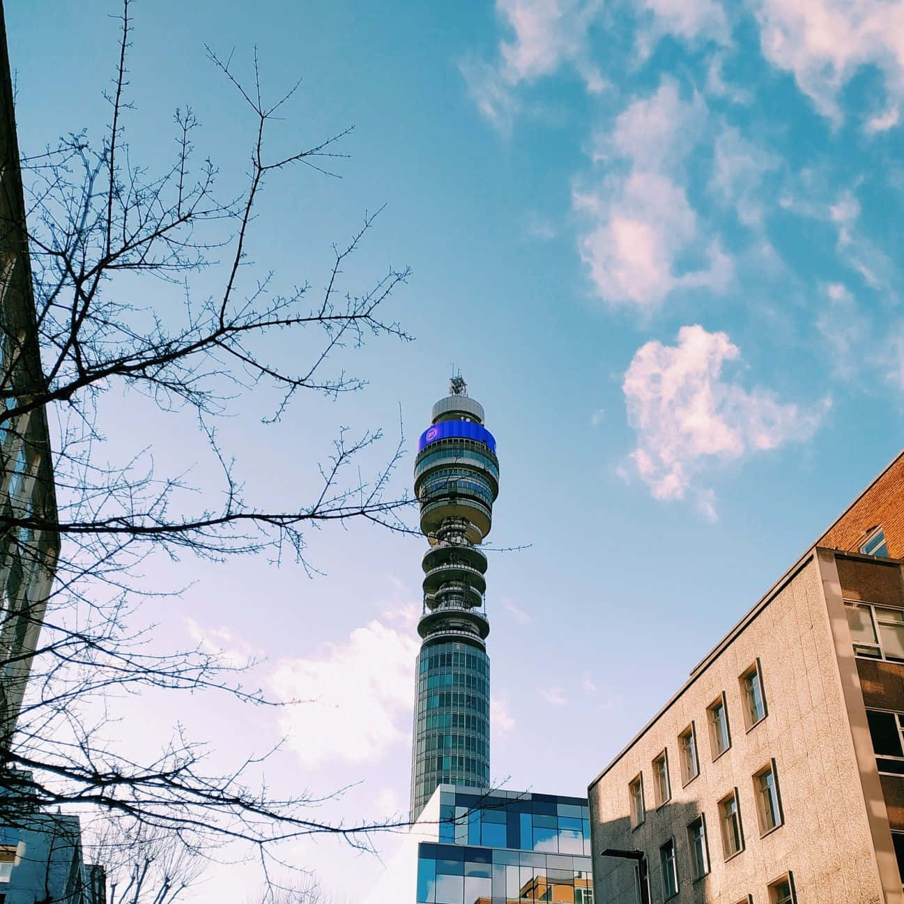 Bt Tower And Blue Sky Mobile Background