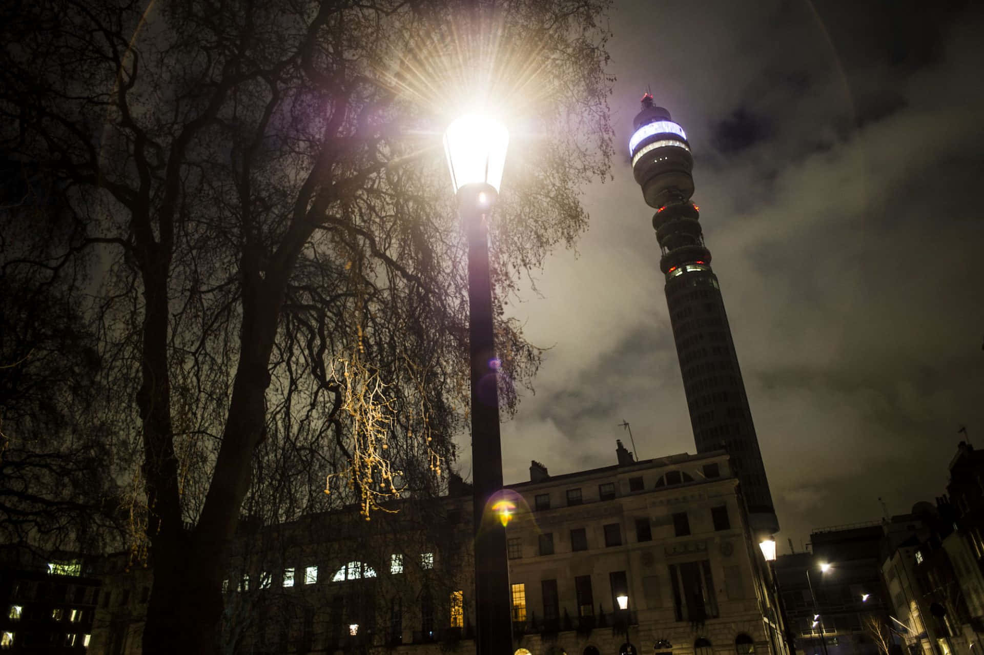 Bt Tower At Night Desktop Background
