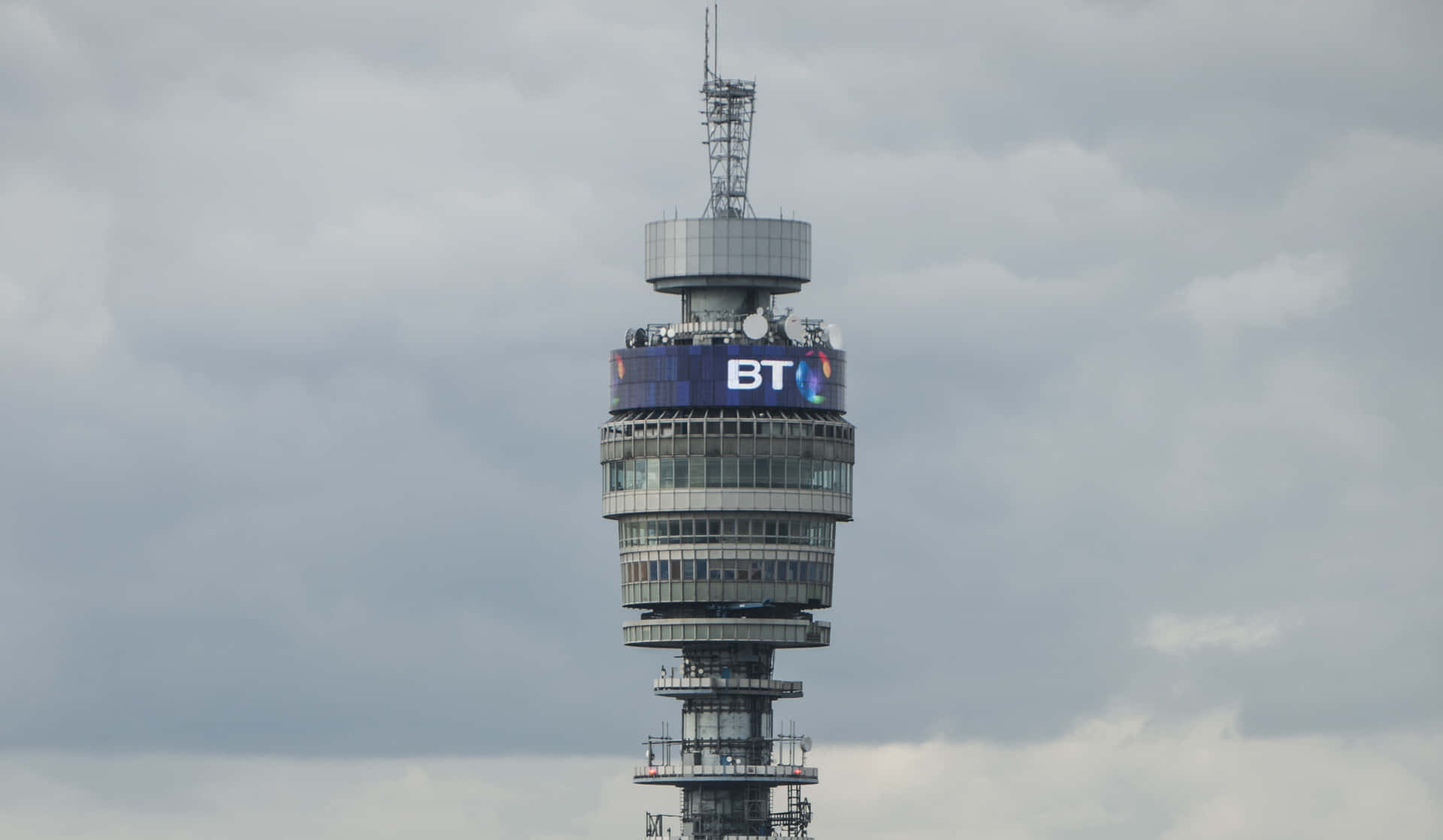 Bt Tower In Cloudy Sky Background
