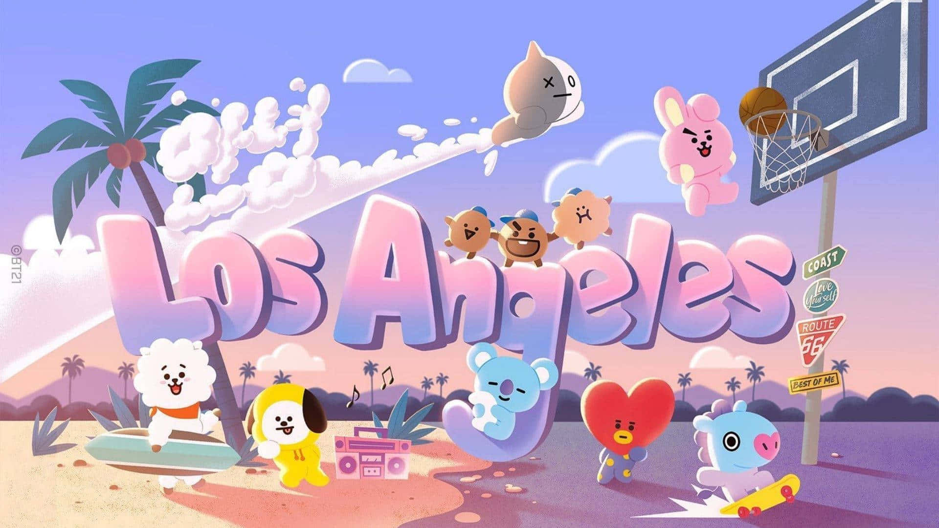 Bt21 4k In Los Angeles Background