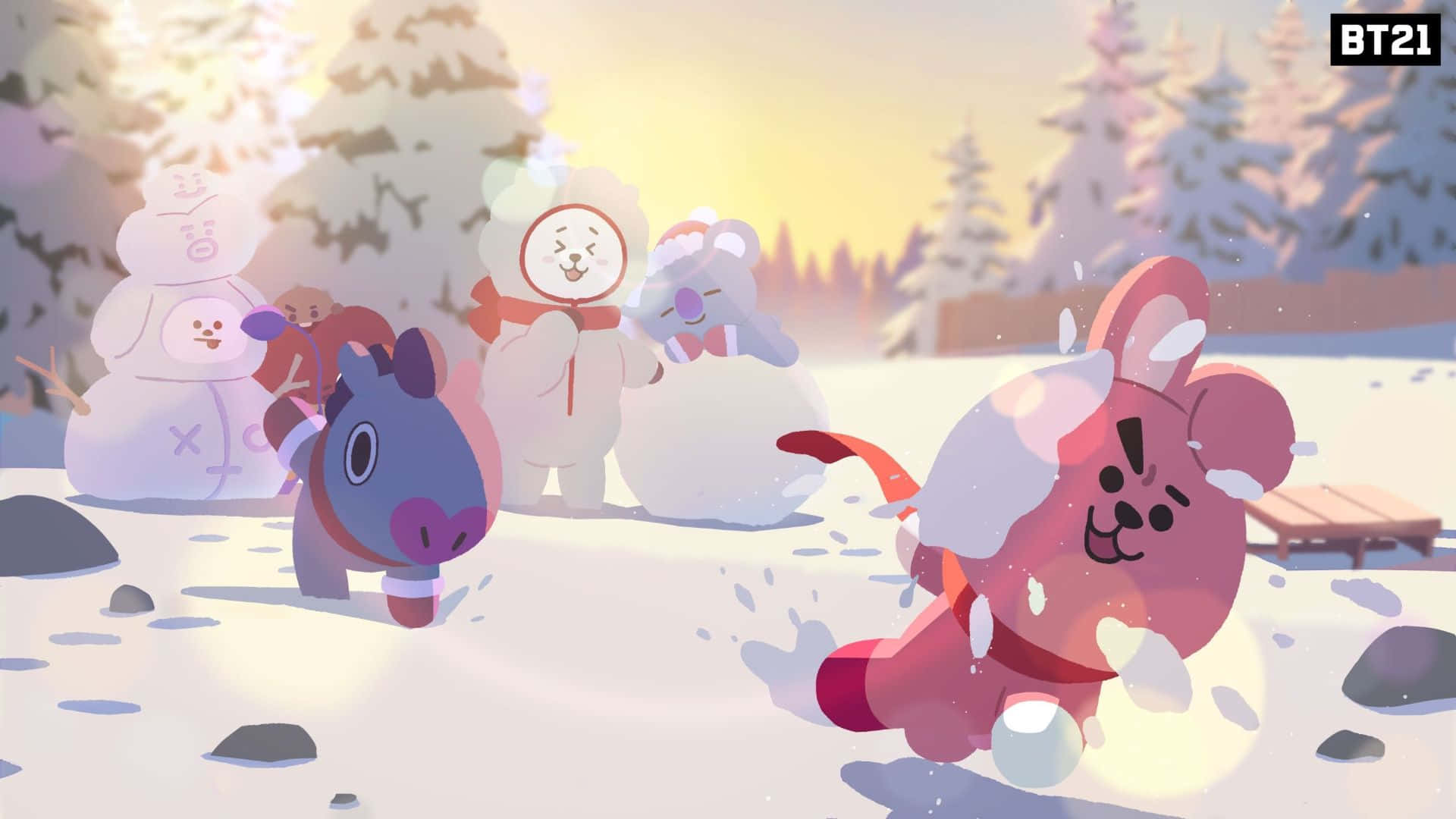 Bt21 4k In The Snow Background