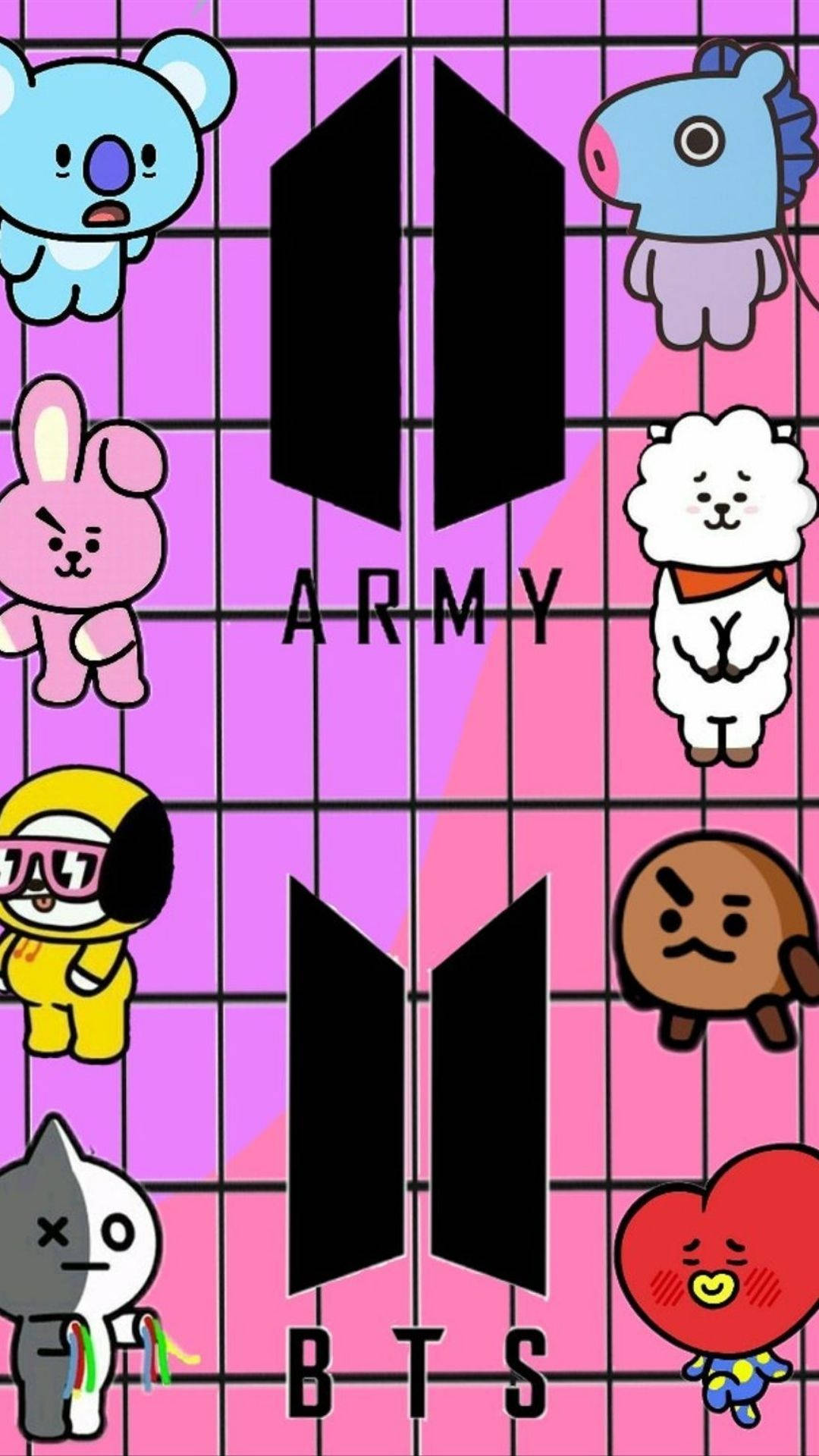 Bt21 Character In Different Pose Background