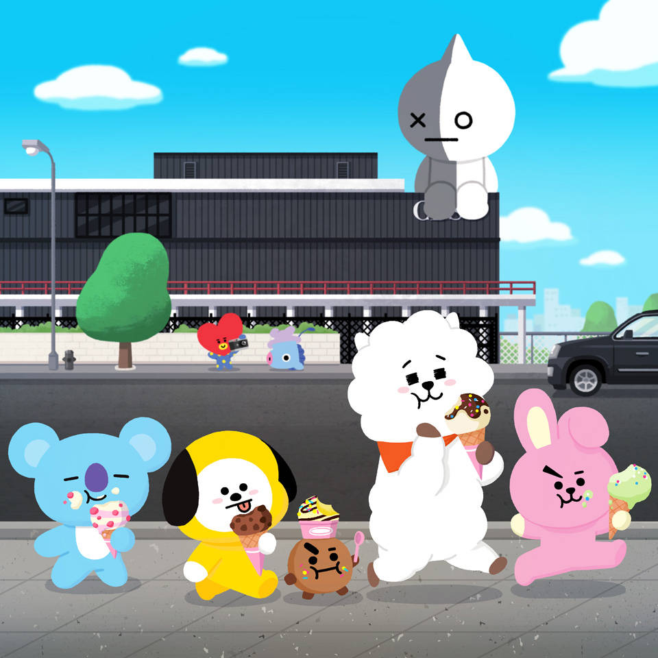 Bt21 On The Street Background