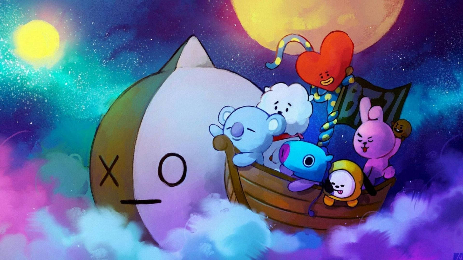 Bt21 Sailing In The Clouds Background