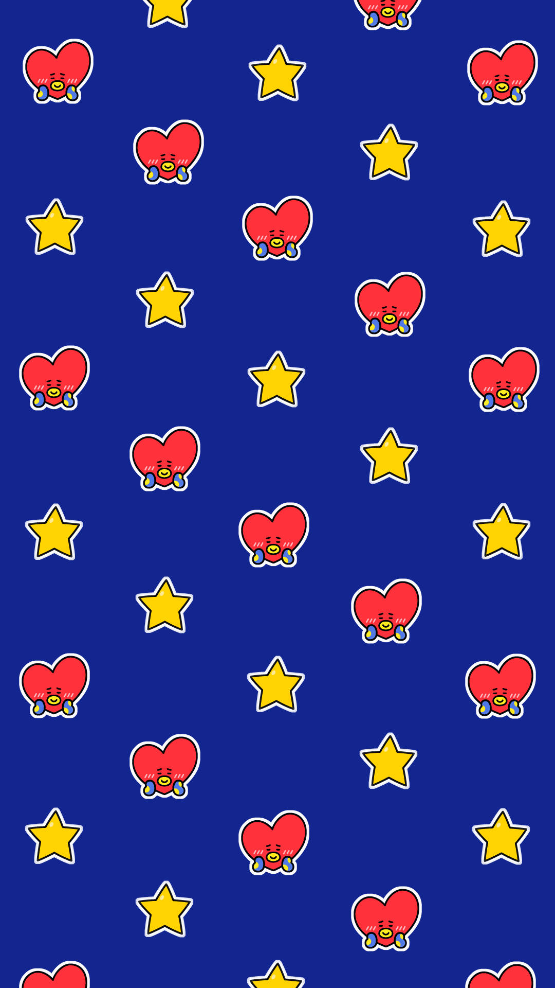 Bt21 Tata And Star Pattern Background