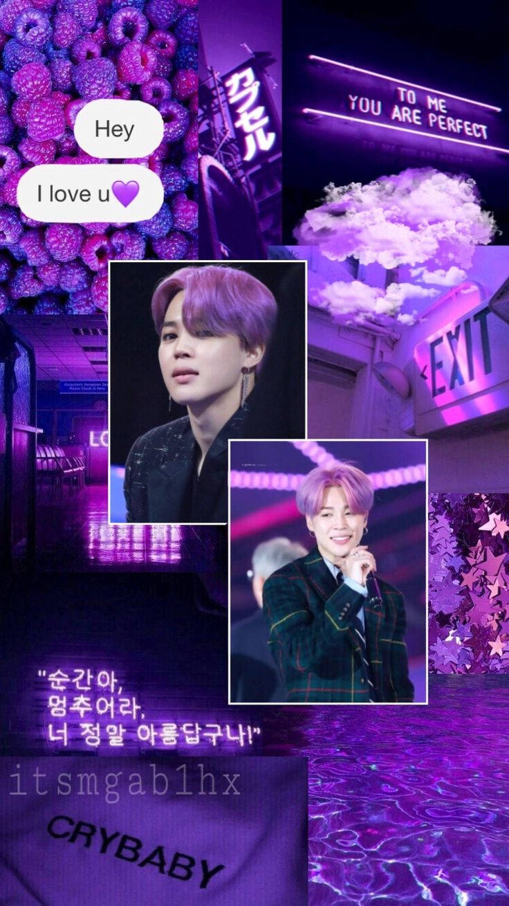 Bts Aesthetic Jimin Purple Fanart Background