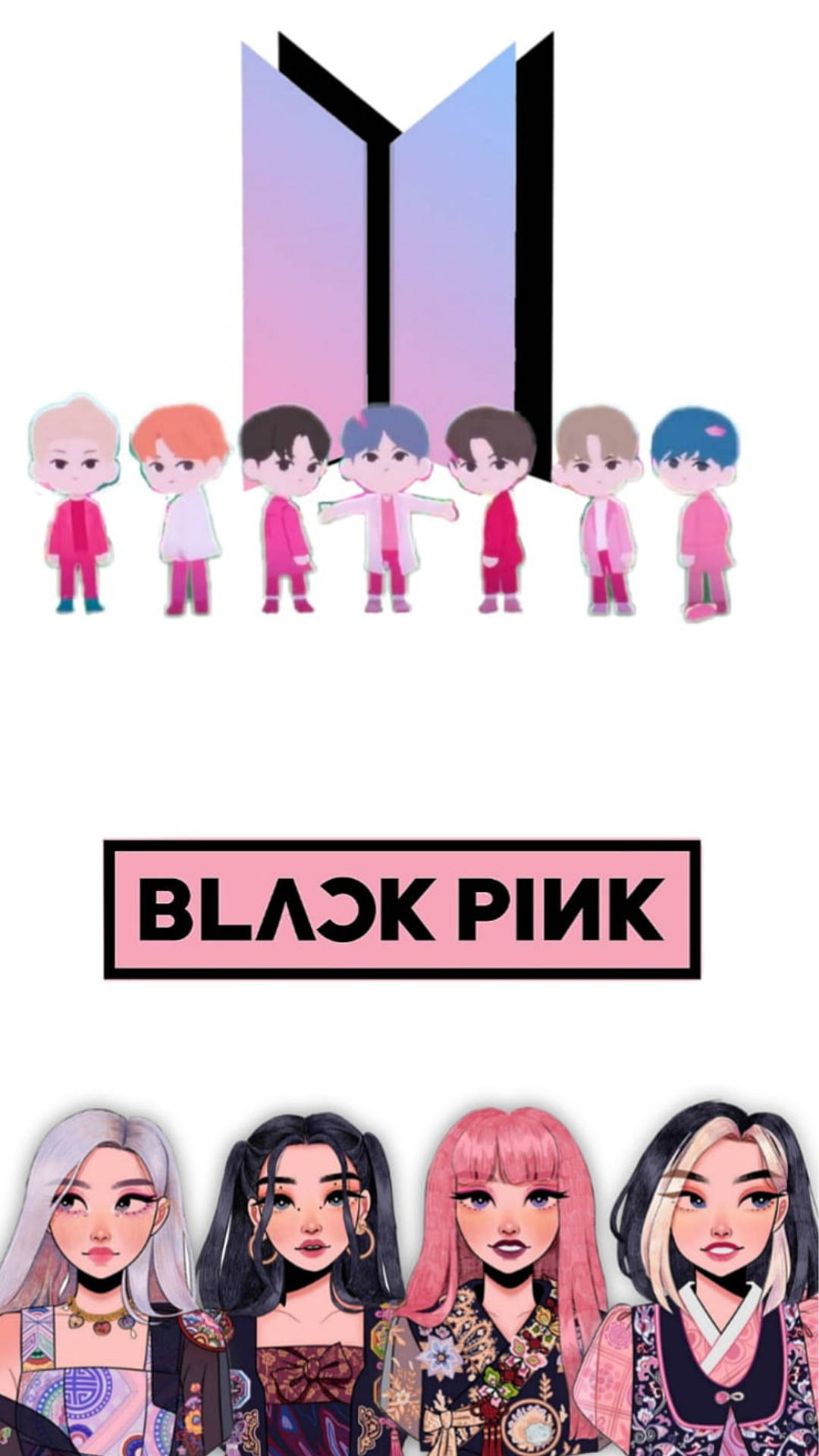 Bts And Blackpink Animated Version Background