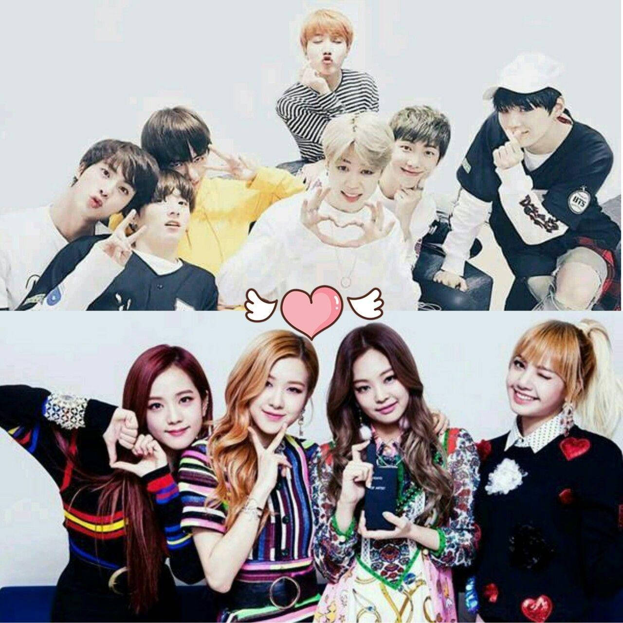 Bts And Blackpink Funny Poses Background