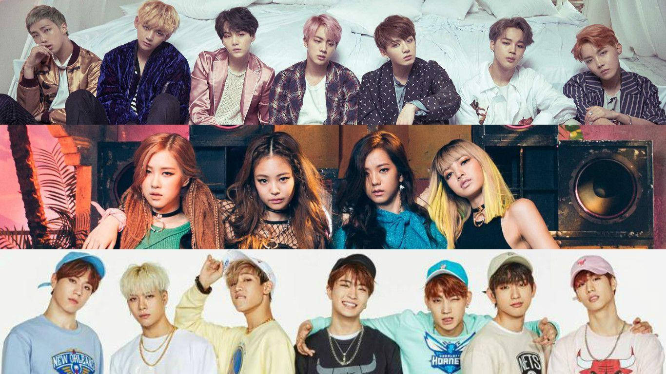 Bts And Blackpink With Got7 Background