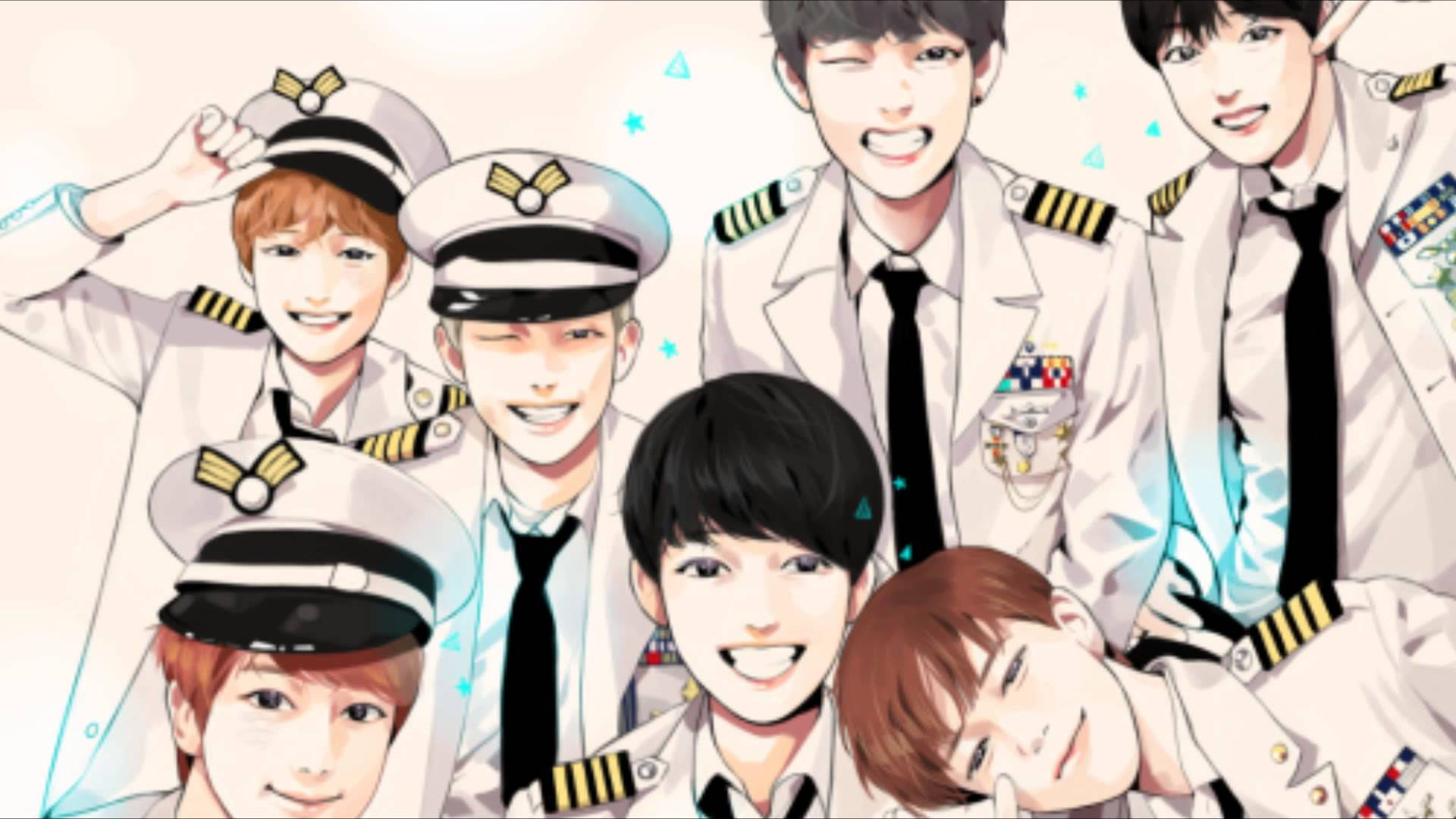 Bts Anime Army Uniforms Laptop Background