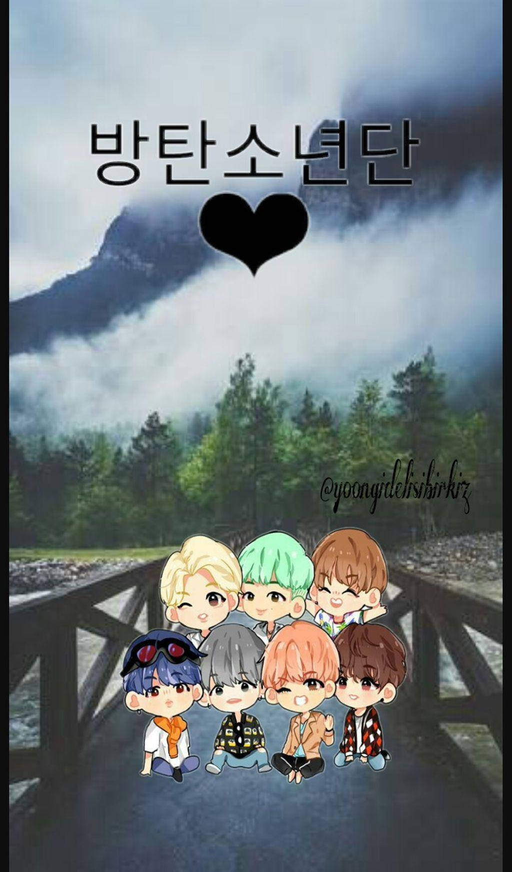 Bts Anime Mountain Art Background