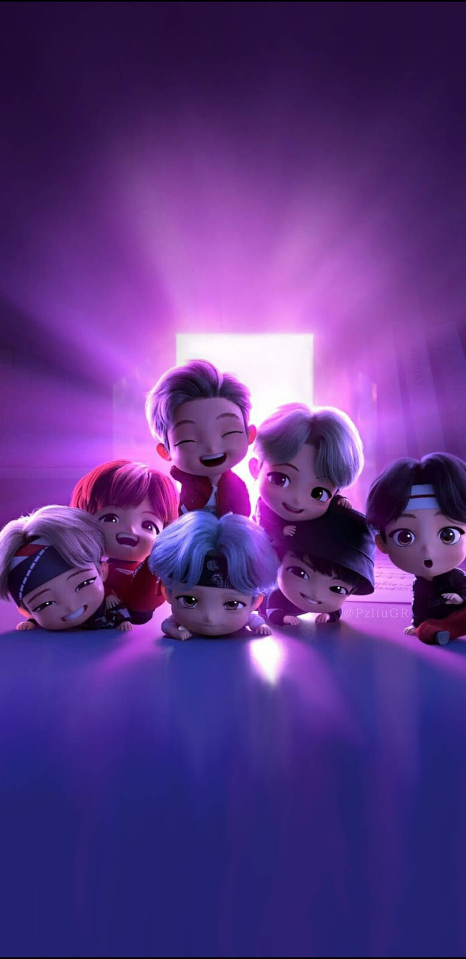 Bts Anime Purple Aesthetic Background