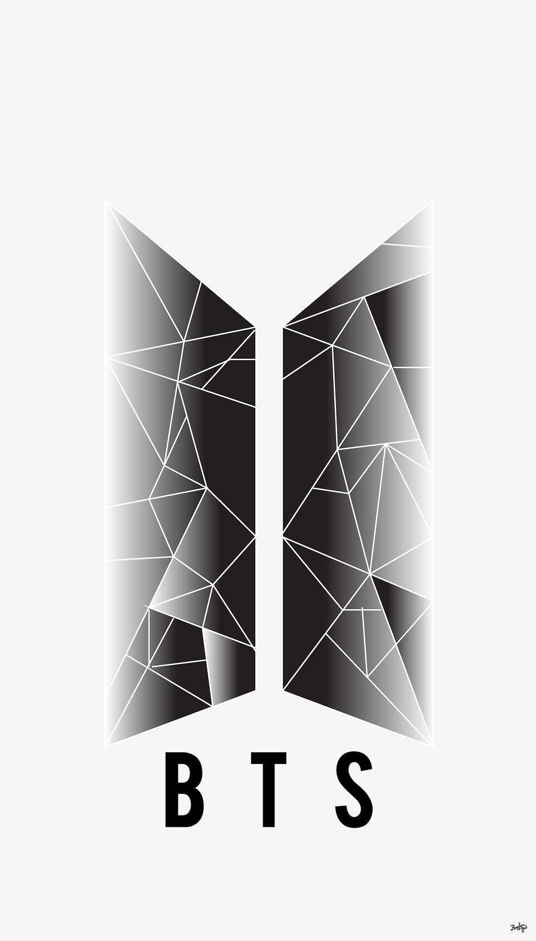 Bts Black Abstract Logo Background