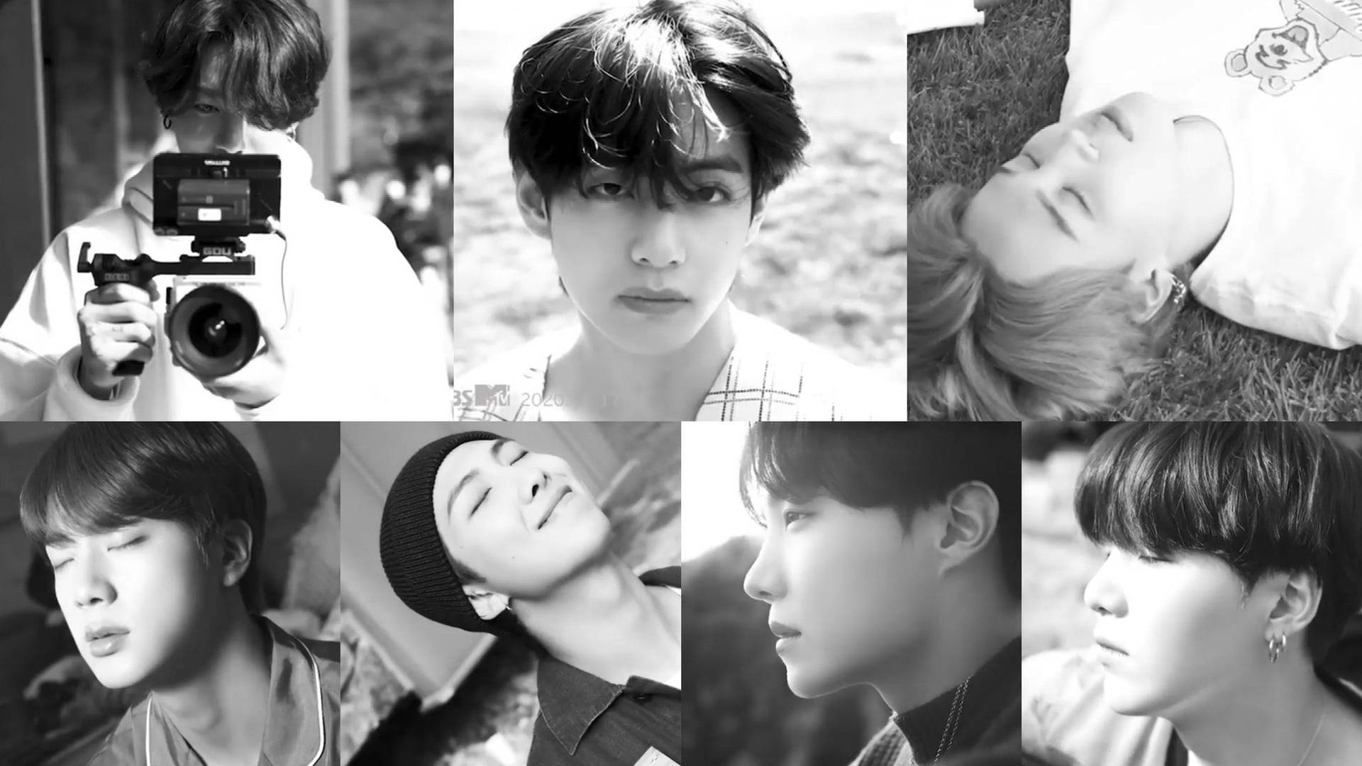 Bts Black And White Member Photos Laptop Background