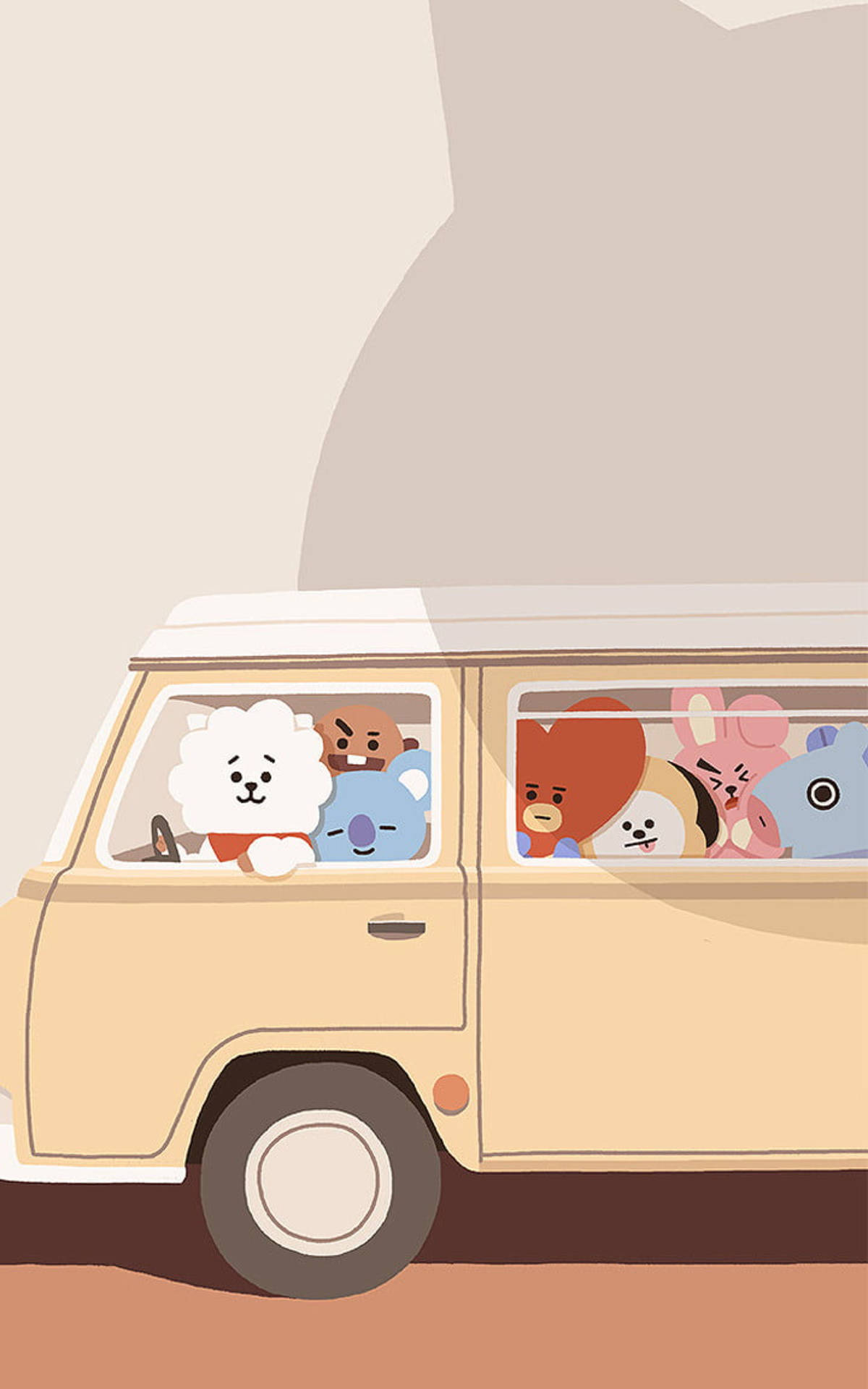 Bts Bt21 Car Ride Background